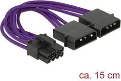 DeLock 8-Pin PCIe - 2x 4-Pin pwm Cable 0.15m Μωβ 83705
