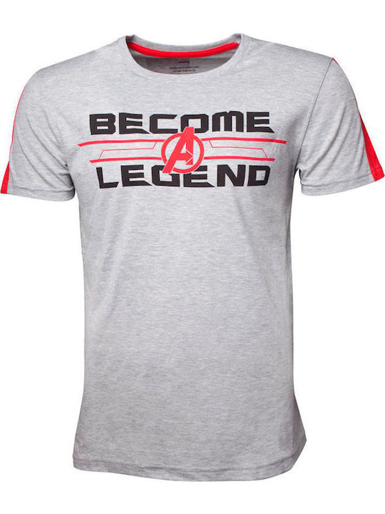 Difuzed Marvel Avengers Become A Legend T-shirt Γκρι Βαμβακερό