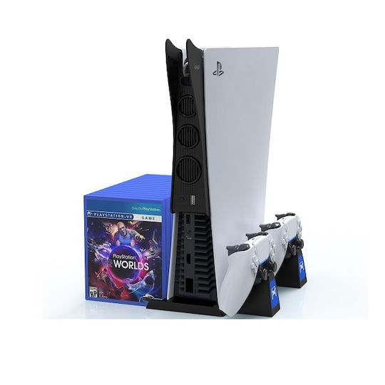 iPega PG-P5037 6 in 1 Multifunctional Charging Station for 2 controllers PS5 Black