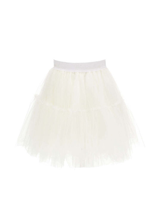 Monnalisa Kids Tulle Tutu Skirt White