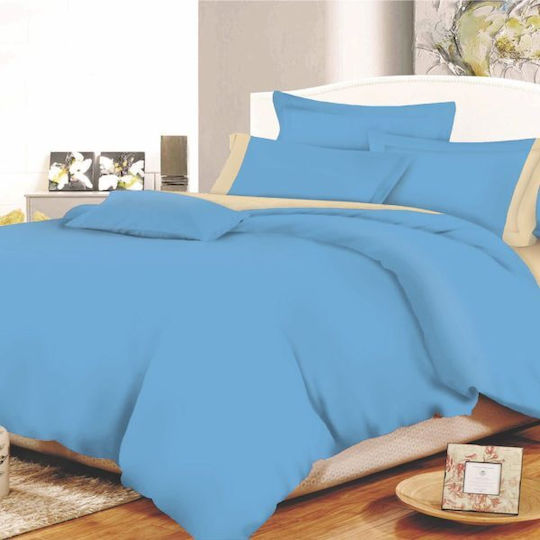 Le Blanc Сет Чаршафи с Ластик 100x200+22см. Cotton Line Светлосин 3бр