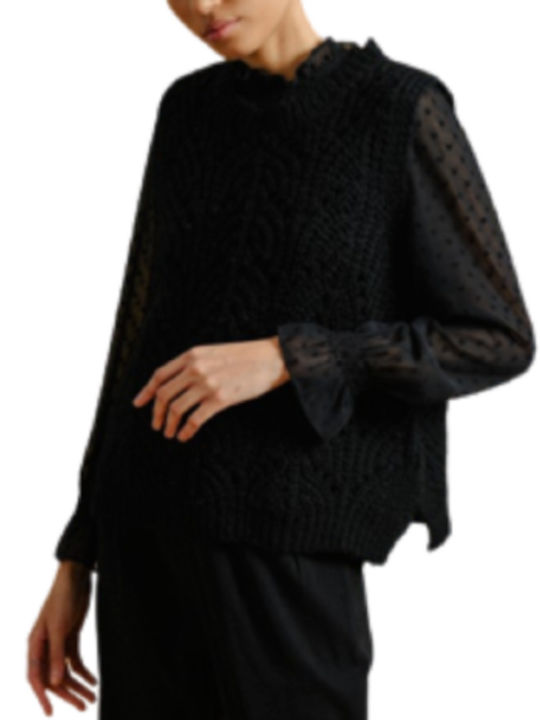 Molly Bracken Damen Langarm Pullover Schwarz