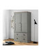 Double Door Wardrobe Gray 90x55x176cm