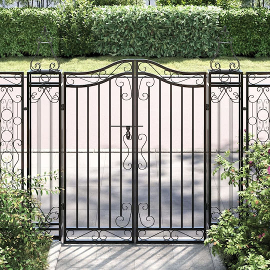 vidaXL Metal Fence Gate in Black Color 1.21x1.2m
