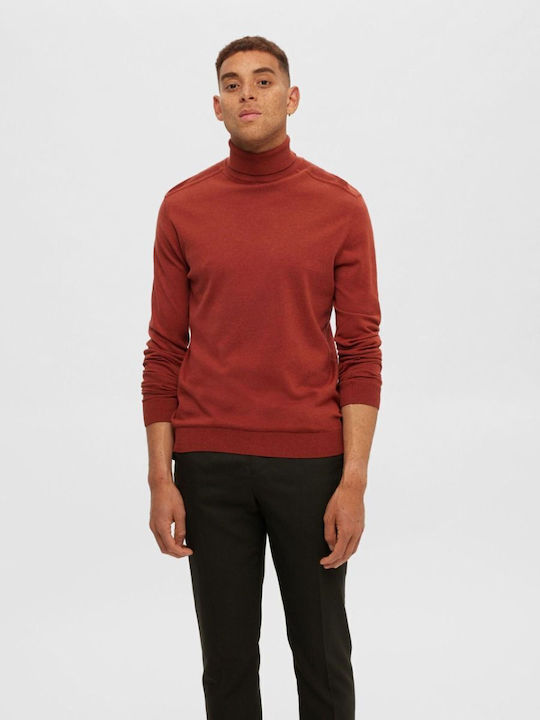 Selected Langarm-Pullover Burnt Henna