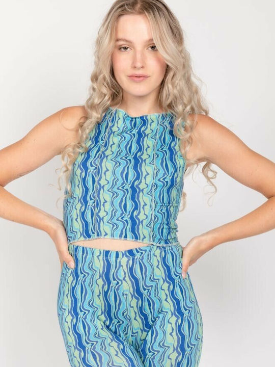 24 Colours Women's Summer Crop Top Sleeveless Turquoise