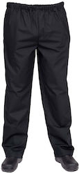 Anta Uniforms Pantaloni de Bucătar Negru cu Elastic în Talie
