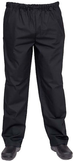 Anta Uniforms Pantaloni de Bucătar Negru cu Elastic în Talie