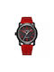 Curren Watch Battery with Red Rubber Strap