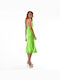 Zoya Midi Evening Dress Draped Green