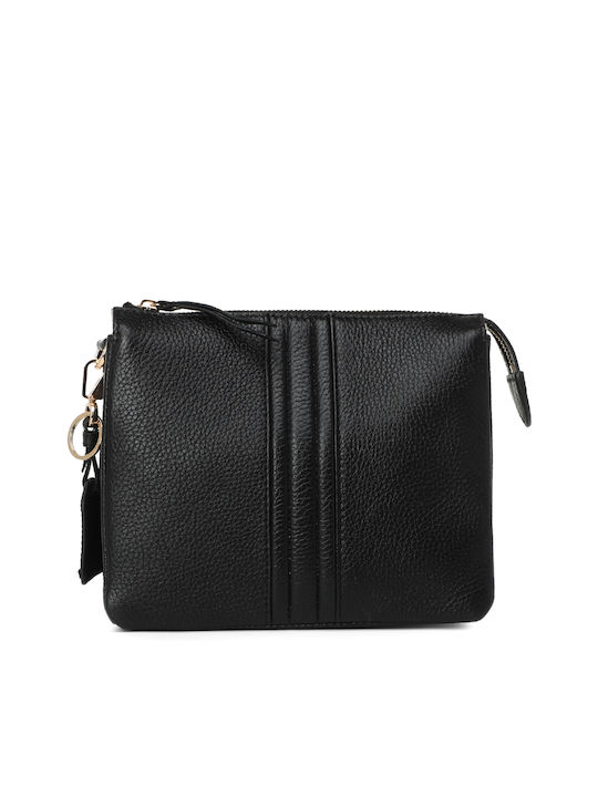 Geox Leder Damen Tasche Crossbody Schwarz