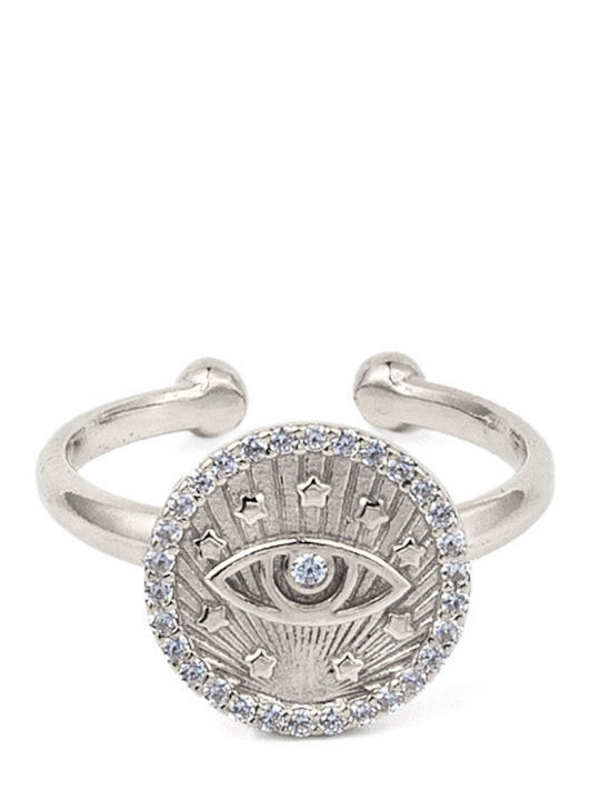George Art Jewels Γυναικείο Δαχτυλίδι με Ζιργκόν από Ασήμι Επιχρυσωμένο