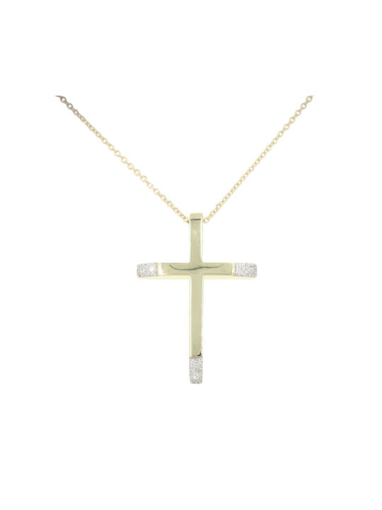 Q-Jewellery Damen Gold Kreuz 14K