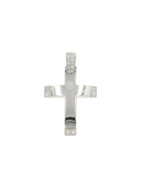 Q-Jewellery Women's White Gold Cross 14K