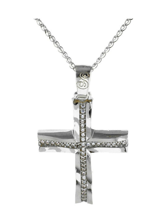 Papadopoulos Gold Women's White Gold Cross 14K