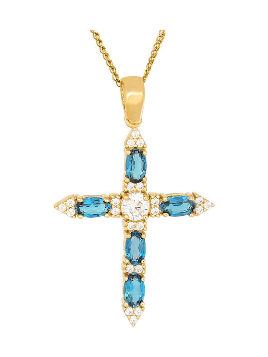 Katsigiannis Women's Gold Cross 14K with Chain