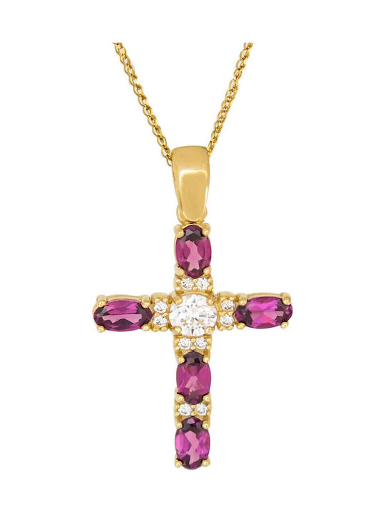 Katsigiannis Women's Gold Cross 14K with Chain