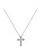 Katsigiannis Weißgold Kreuz 14K mit Kette