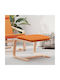 Fabric Upholstered Yellow Footstool 51x41x40cm