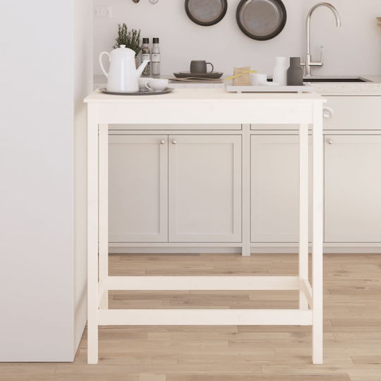 Table Bar from Solid Wood White 100x50x110cm