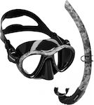 CressiSub Diving Mask Silicone with Breathing Tube Set in Black color