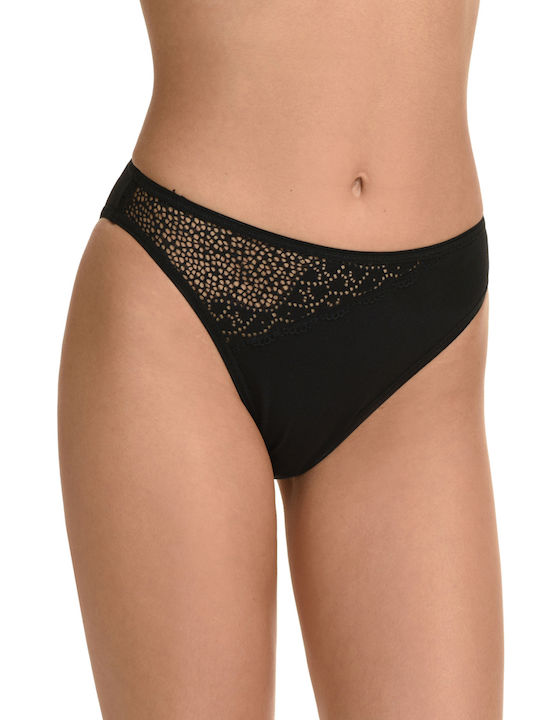 Miss Rosy Femeie Slip cu Dantelă Negru