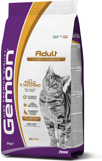 Monge Adult +12 Months Dry Food for Adult Cats with Chicken / Turkey 2kg