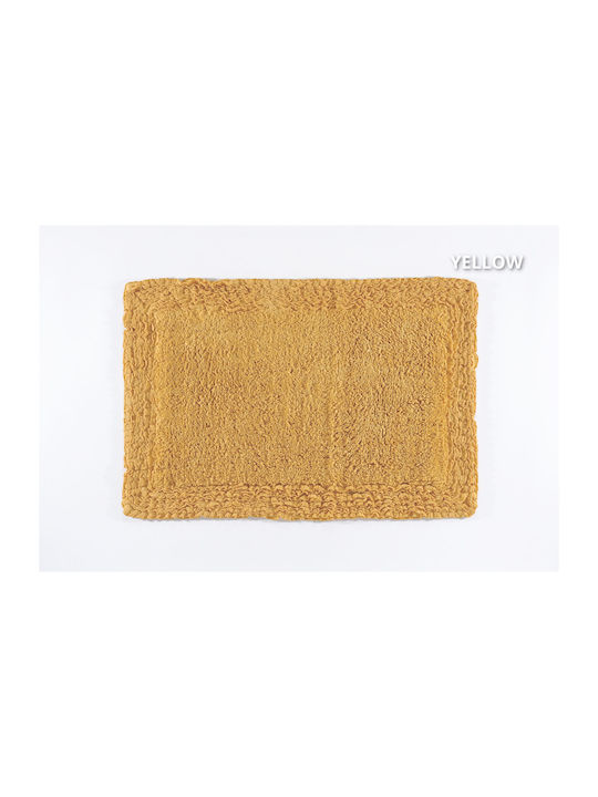 Down Town Home Bath Mat Cotton Frill 60-0280 Yellow 60x90cm