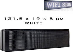 Factory Wifi Κυλιόμενη Πινακίδα LED Μονής Όψης 131x19cm Λευκό Factory Wifi Κυλιόμενη Πινακίδα LED Μονής Όψης 131x19cm Λευκό