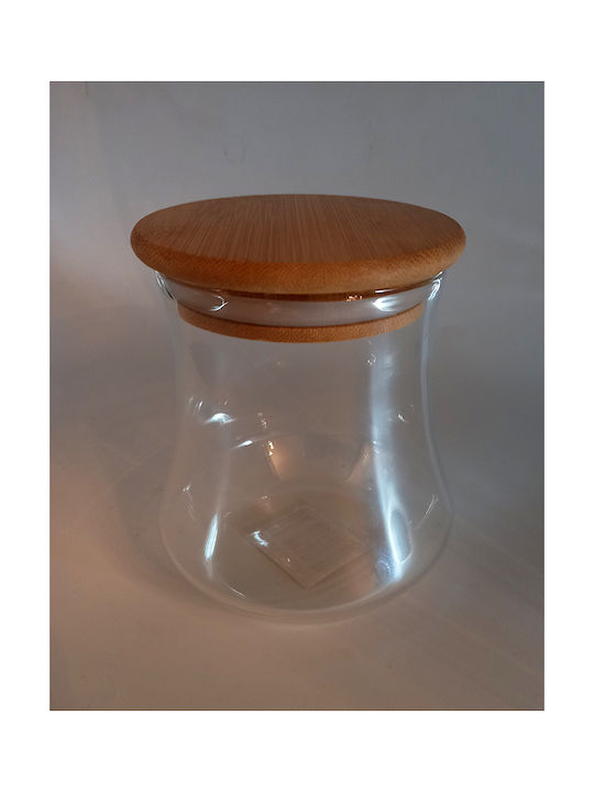 Karvounis General Use Glass Jar with Airtight Lid Transparent 500ml 1 Piece