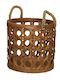 Dekorativer Korb Hölzernes mit Griffen Braun 27.5x27.5x29cm