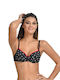 Bikini Σουτιέν με Ενίσχυση Floral Μαύρο