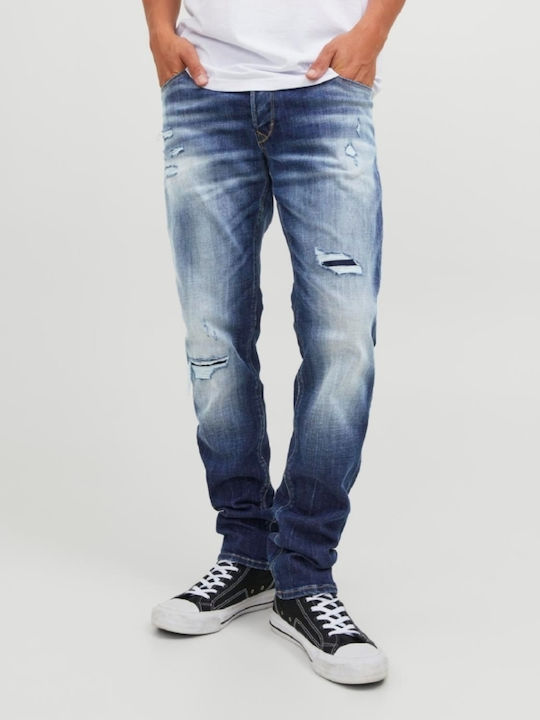 Glenn Men's Elastic Jeans Pants With Slim Fit Blue