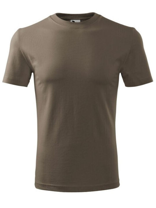 Malfini Ανδρικό Διαφημιστικό T-shirt Κοντομάνικο σε Καφέ Χρώμα
