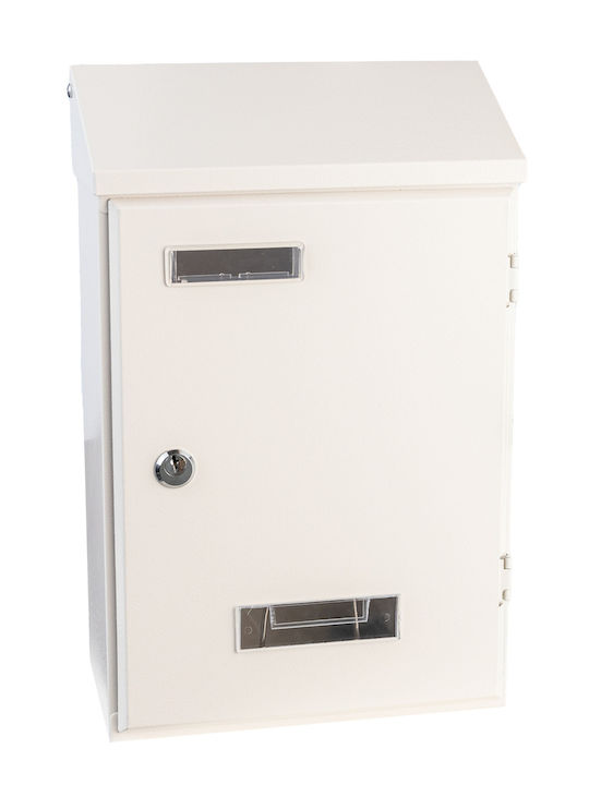 Mehrfamilienhaus Briefkasten Inox in Weiß Farbe 23.5x36x36cm