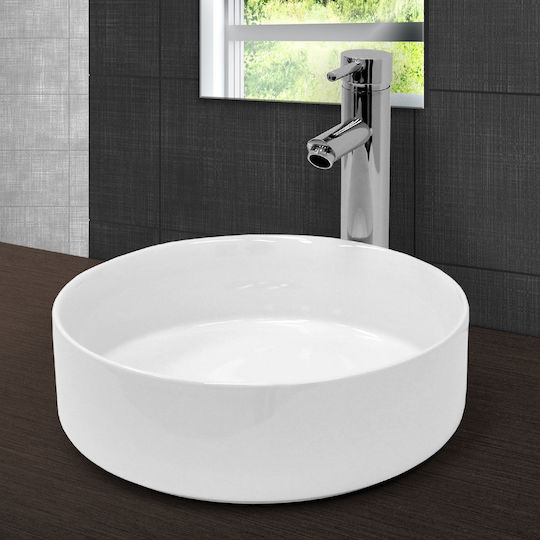 ECD Germany Countertop Sink Ceramic 35.5x35.5x12cm White