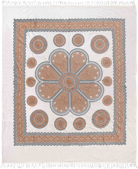 Silk Fashion Πετσέτα Θαλάσσης Βαμβακερή Μπεζ 240x220εκ.