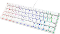 Deltaco GAM-075 Gaming Mechanical Keyboard 60% with Custom Red switches and RGB lighting (English UK) White