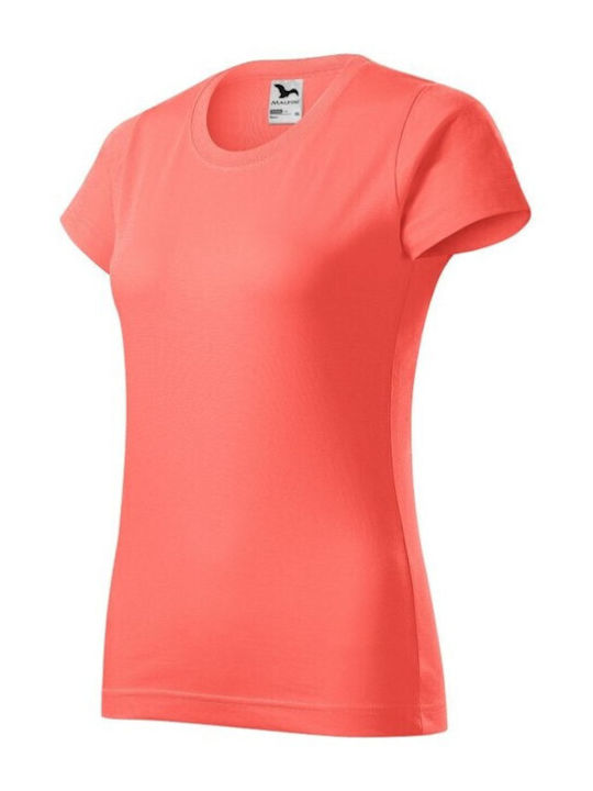 Malfini Basic Γυναικείο Διαφημιστικό T-shirt Κοντομάνικο σε Ροζ Χρώμα