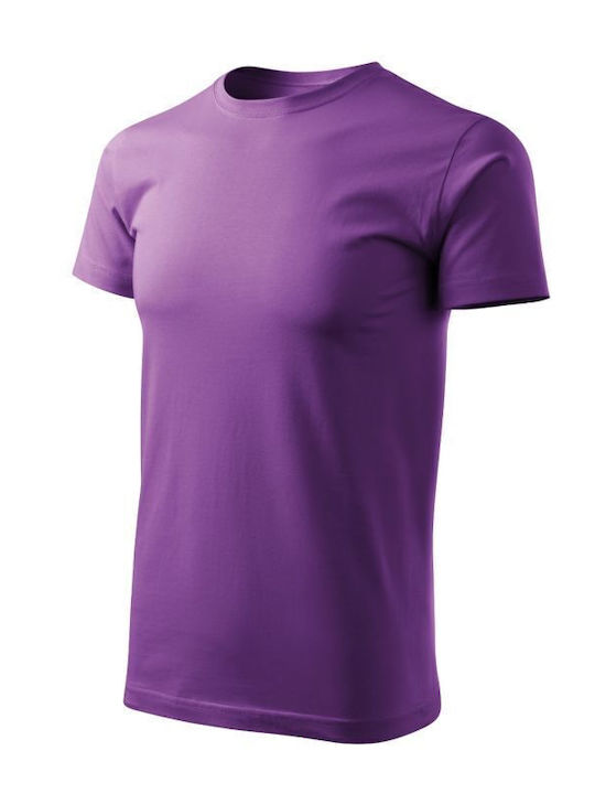 Malfini Ανδρικό Διαφημιστικό T-shirt Κοντομάνικο σε Μωβ Χρώμα