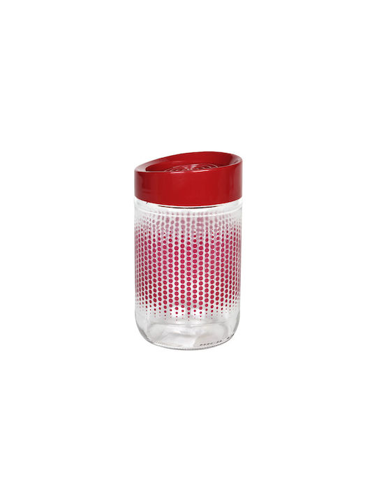 TnS Βάζο Γενικής Χρήσης με Καπάκι Γυάλινο σε Κόκκινο Χρώμα 660ml