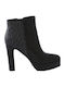 Liana Leather Women's Ankle Boots with High Heel Black