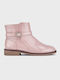 Mayoral Kids Patent Leather Boots with Zipper Pink