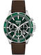 Boss Troper Herrenuhr 45mm Chronograph Batterie mit Braun Lederarmband