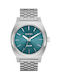 Nixon Time Teller Watch Solar with Silver Metal Bracelet