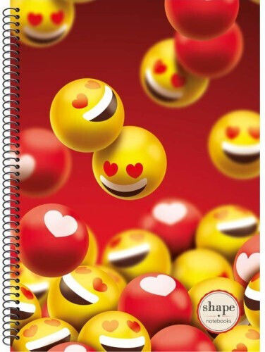 Shape Notebooks Caiet Școlar Cu Spirală Cu Dungi B5 90 Foi De Hârtie 3 Separatoare (Desene Și Modele Diverse)