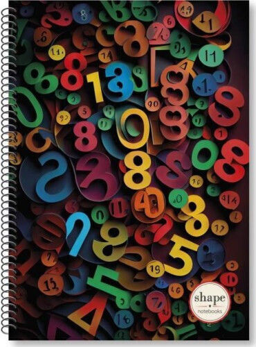 Shape Notebooks Тетрадка Спирала На Райета А4 120 Листове 4 Теми Numbers (Различни Дизайни)