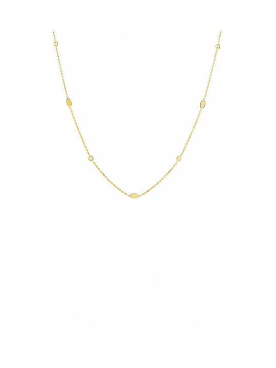 Mertzios.gr Halskette aus Gold 14K mit Zirkonia