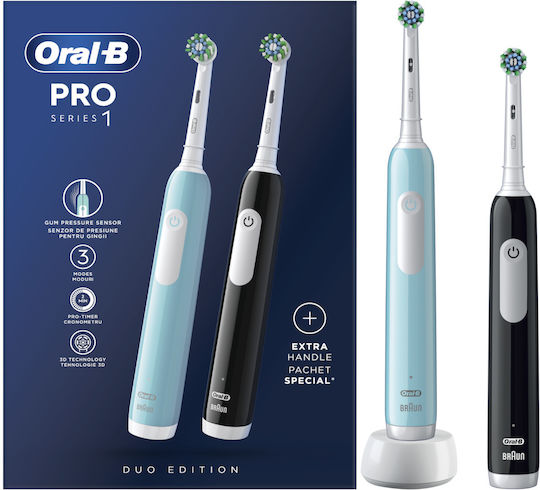 Oral-B Pro Series 1 Duo Edition Electric Toothbrush with Pressure Sensor Light Blue & Black