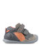 Anatomical Leather Kids Boots with Velcro Gray